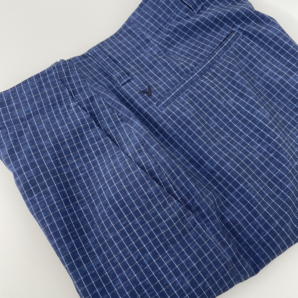 Callaway Men's Golf Shorts Size 34 Navy Blue Grid Stretch Dri-FIT Performance‎